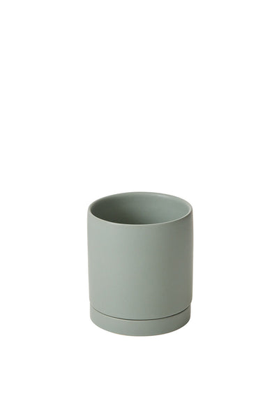 Romey Pot with Saucer 4.25" X 4.75" Grey