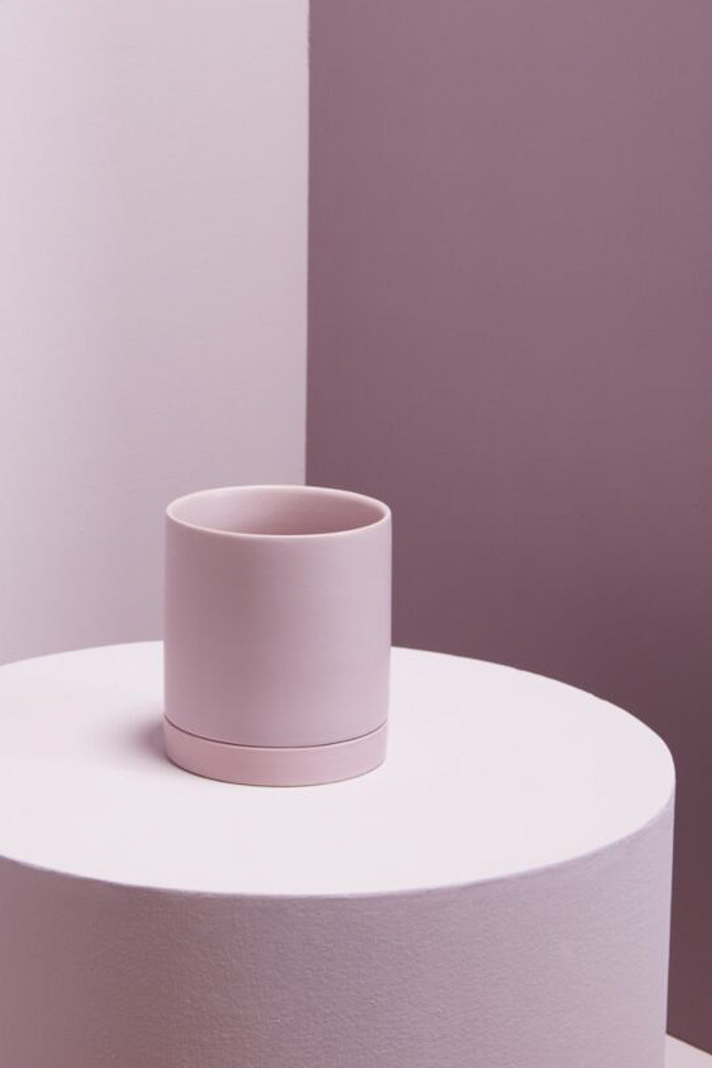 Romey Pot with Saucer 5"x5.75" Pink
