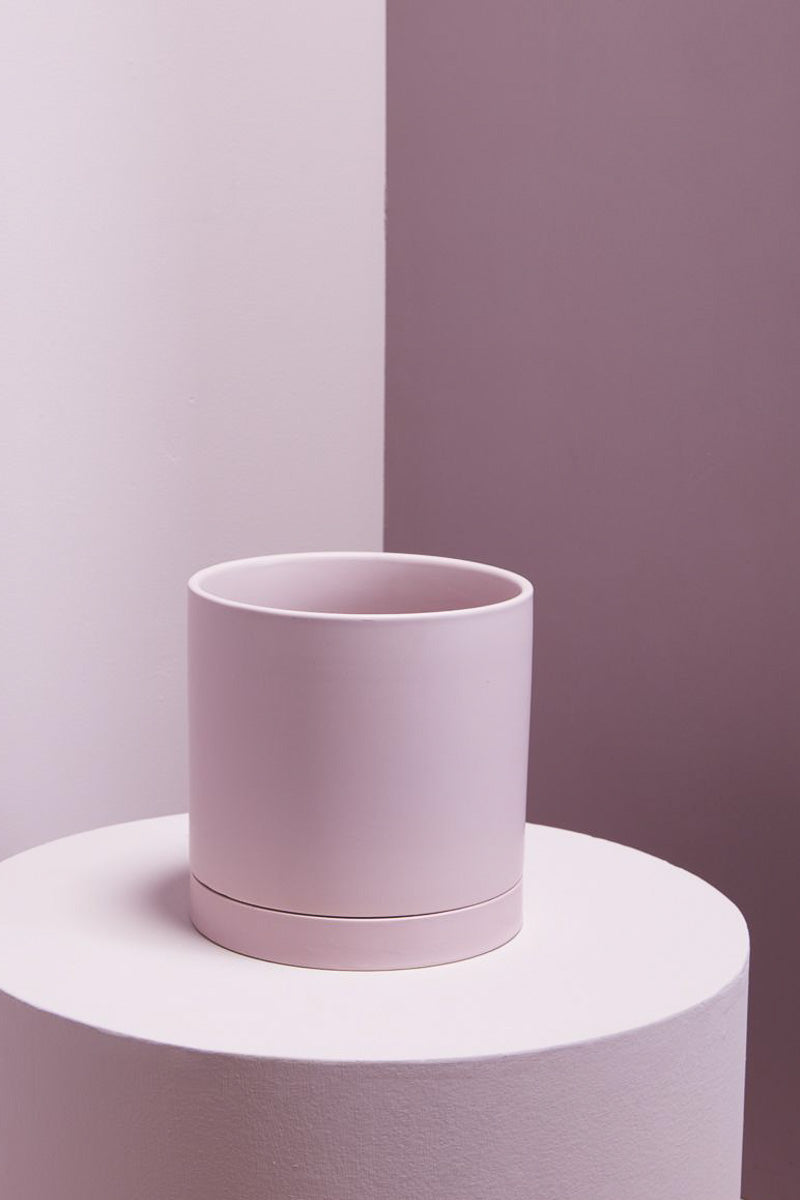 Romey Pot with Saucer 8"x 8" Pink