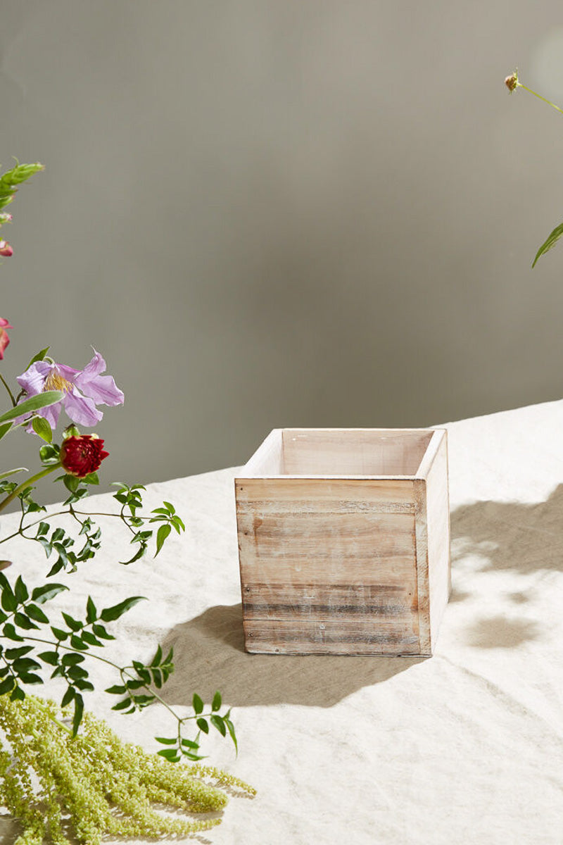Woodland Planter 6"x 6" Whitewash