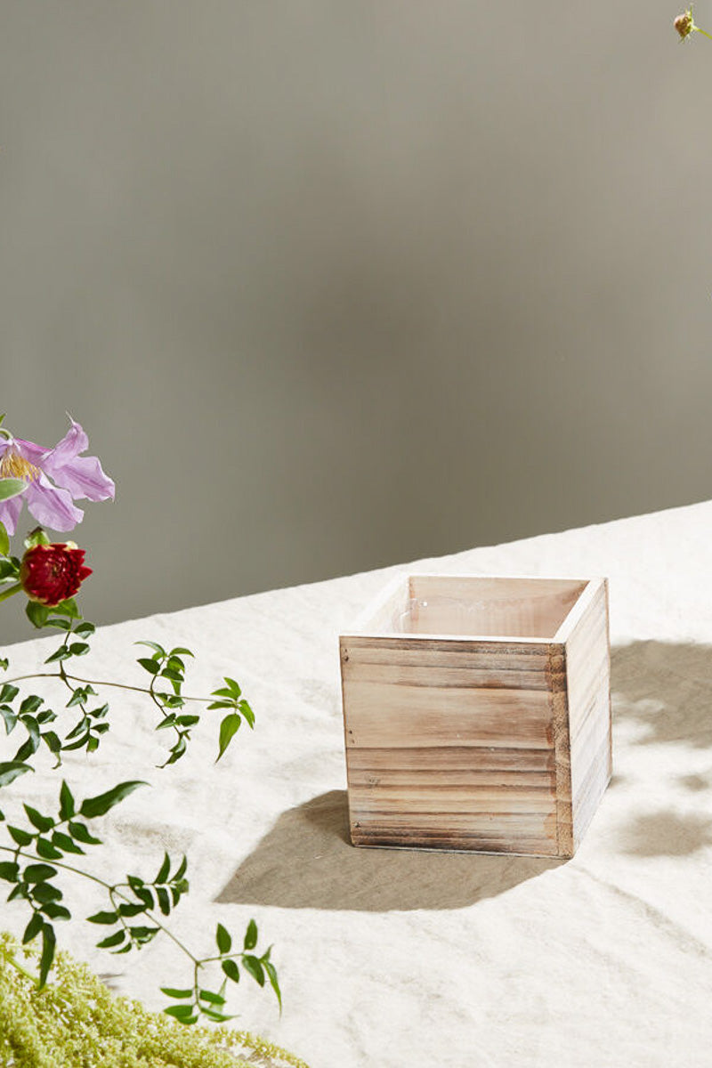 Woodland Planter 5"x 5" Whitewash