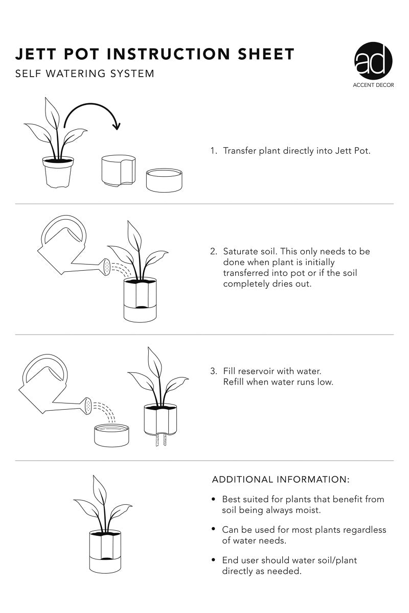 Jett Pot with Saucer 8"x 9" Black