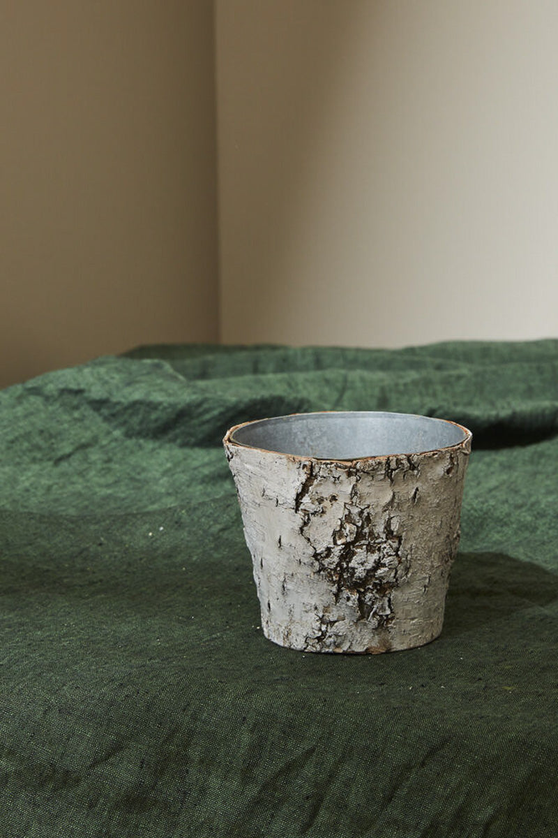 Birch Pot with Zinc 5"x4.25"