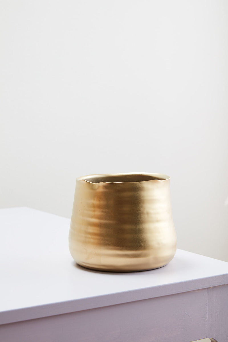 Tegan Planter 7.25" x 7.5" Gold