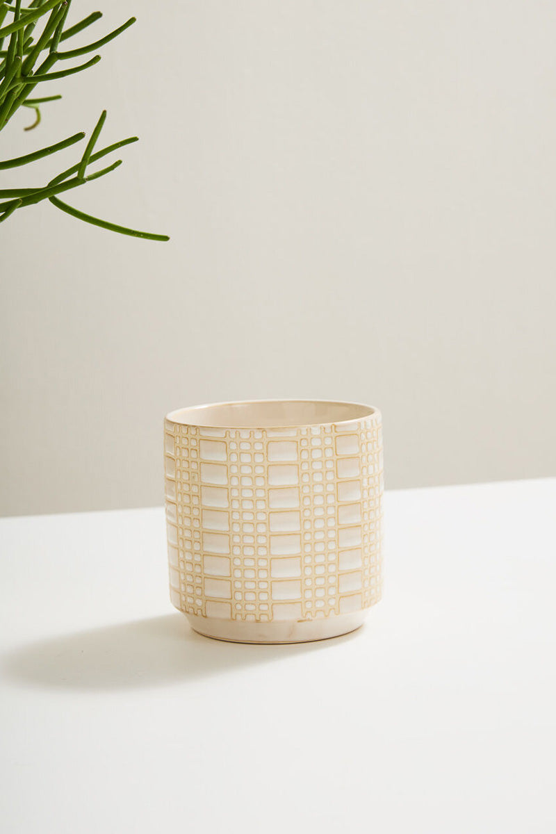 Zati Planter 4.75"x 4.75" White