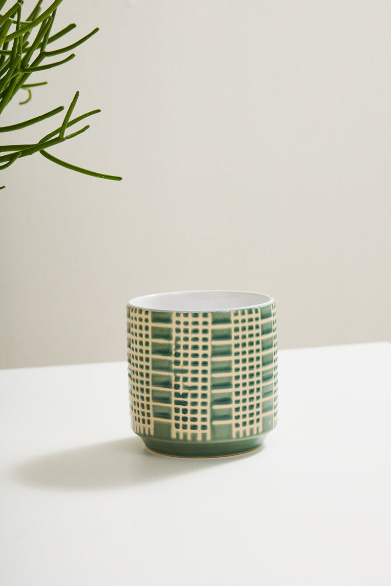 Zati Planter 4.75"x 4.75" Green