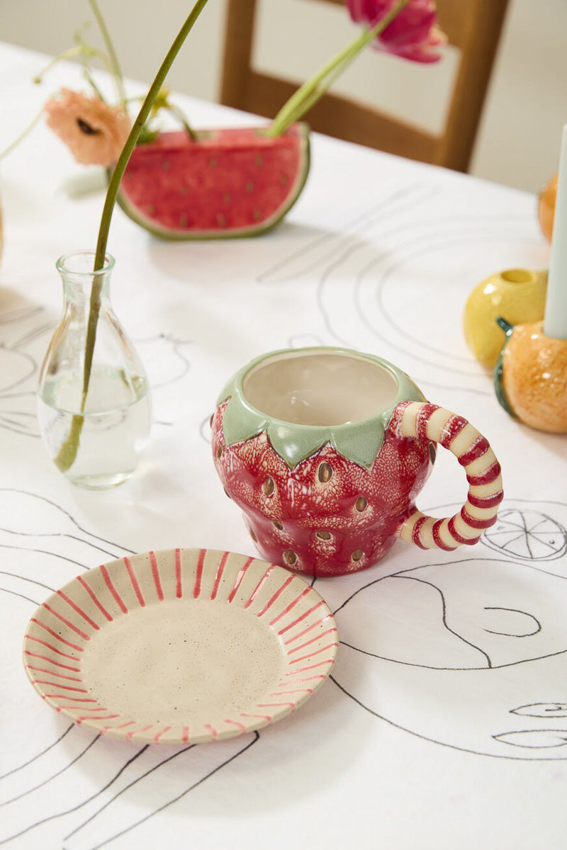 Strawberry Mug with Saucer