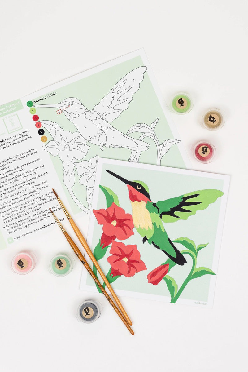 Hummingbird Mini Paint-by-Number Kit