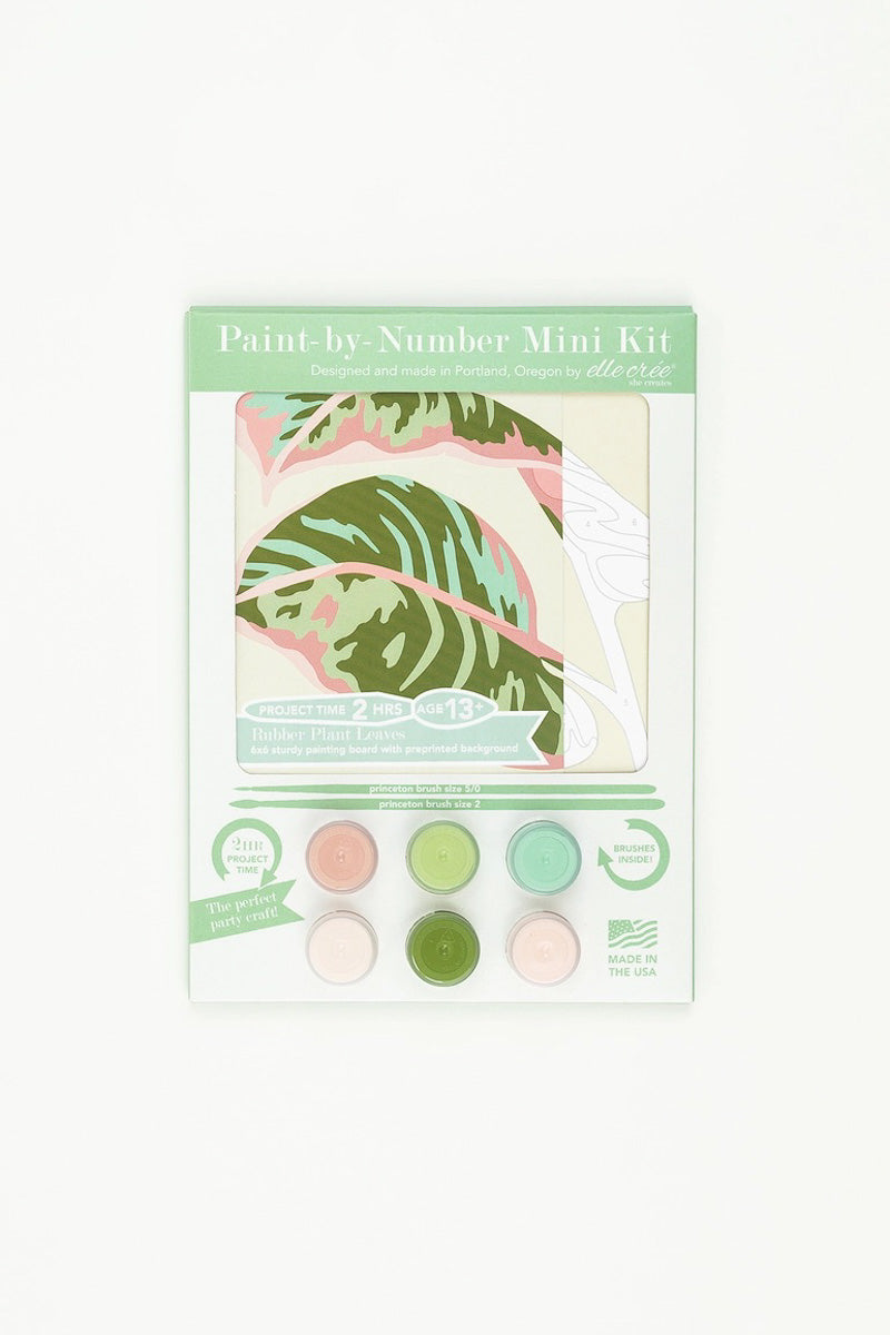 Rubber Plant Leaves Mini Paint-by-Number Kit