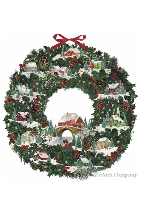 Christmas Wreath with Festive Houses Special Advent Calendar