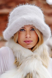 Fabulous Furs Faux Fur Blake Bucket Hat White