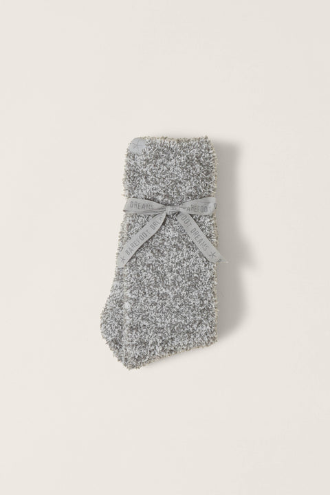 CozyChic Heathered Socks Moonbeam/White