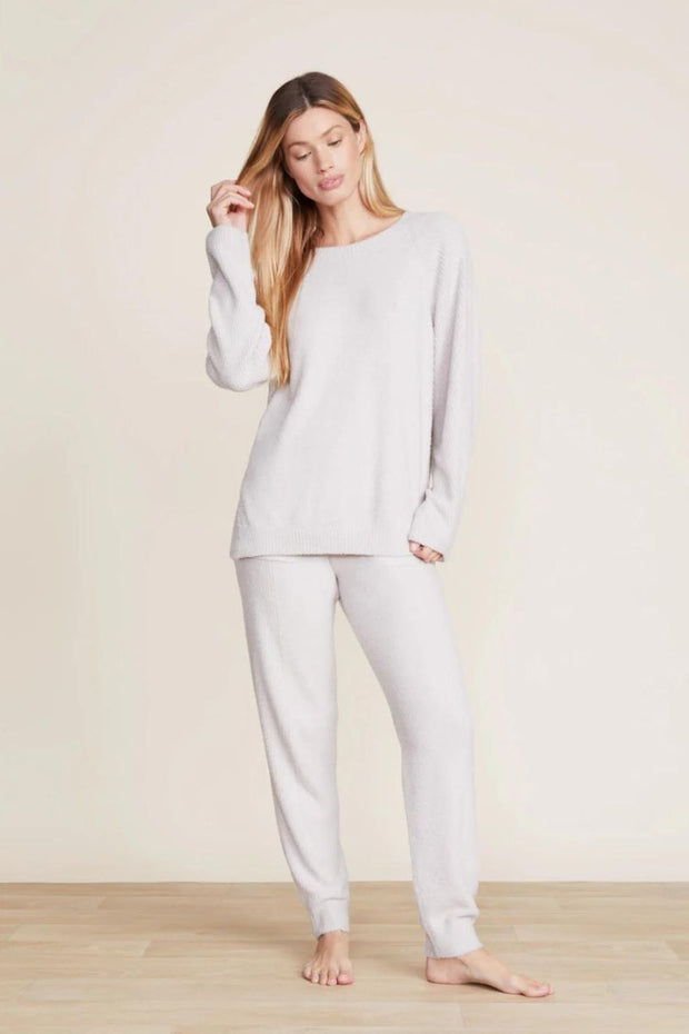 CozyChic Lite Ribbed Blocked Pullover Silver SM