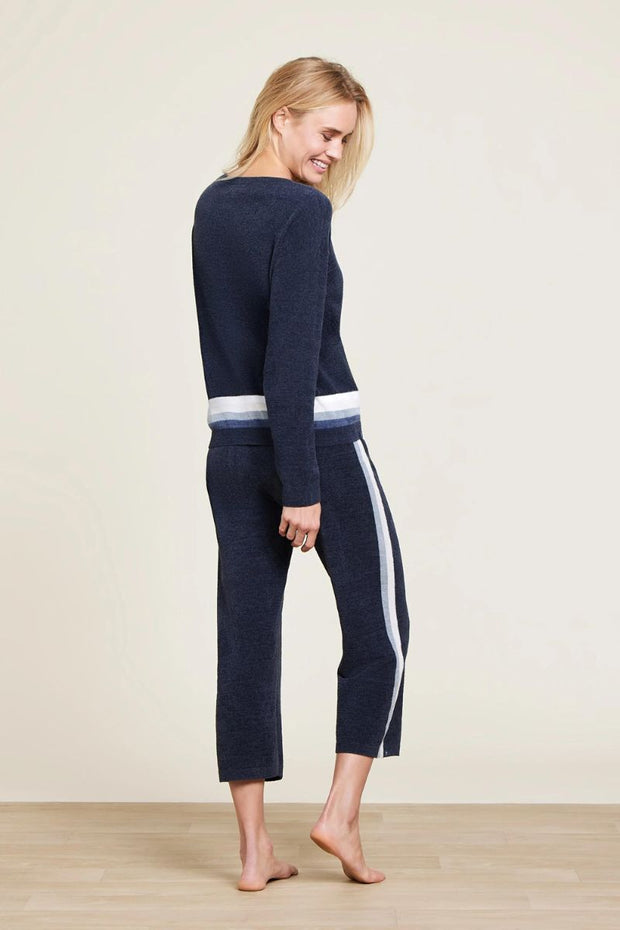 CozyChic Ultra Lite Stripe Pullover Indigo Multi SM