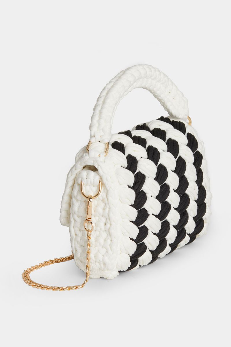 Lucinda Braided Crossbody Black & White