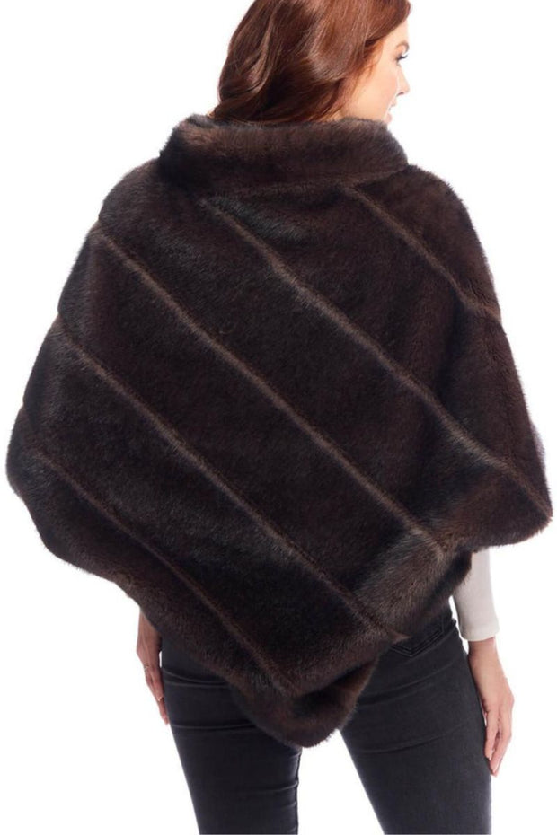 Fabulous Furs Faux Fur Carly Zip Poncho Whiskey