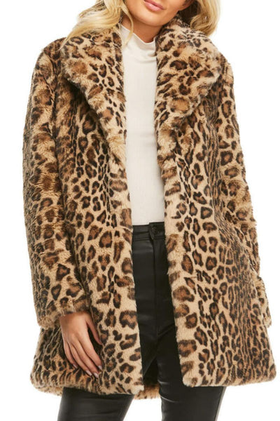 Fabulous Furs Faux Fur Le Mink Jacket Extra Small Leopard