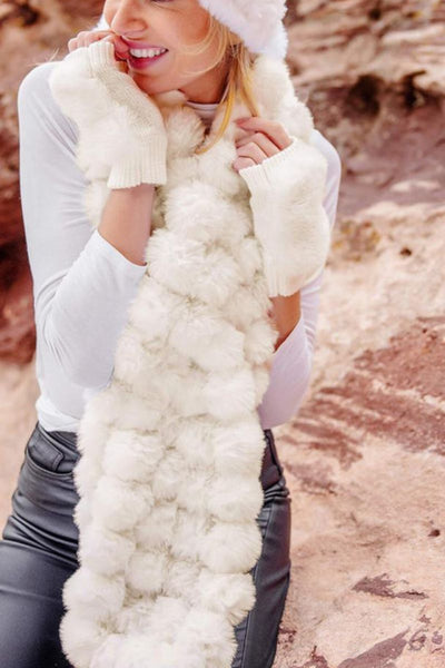 Fabulous Furs Faux Fur Poppy Pull Through Scarf Ivory