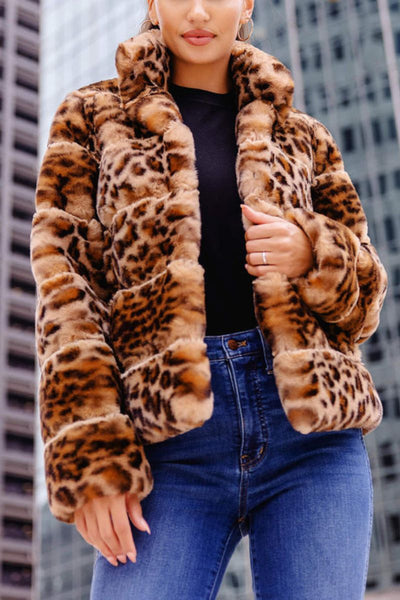 Fabulous Furs Faux Fur Posh Jacket Medium Leopard