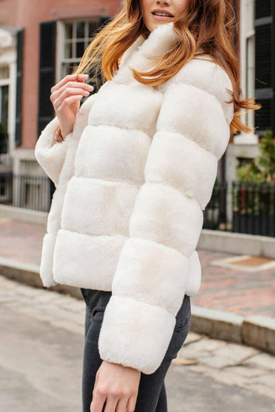 Posh Faux Fur Jacket Extra Large Ivory