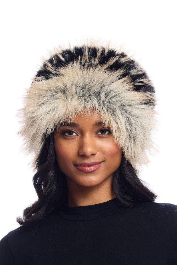 Fox Faux Fur Cossack-Style Hat Ivory