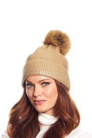 Metallic Pom Hat Gold