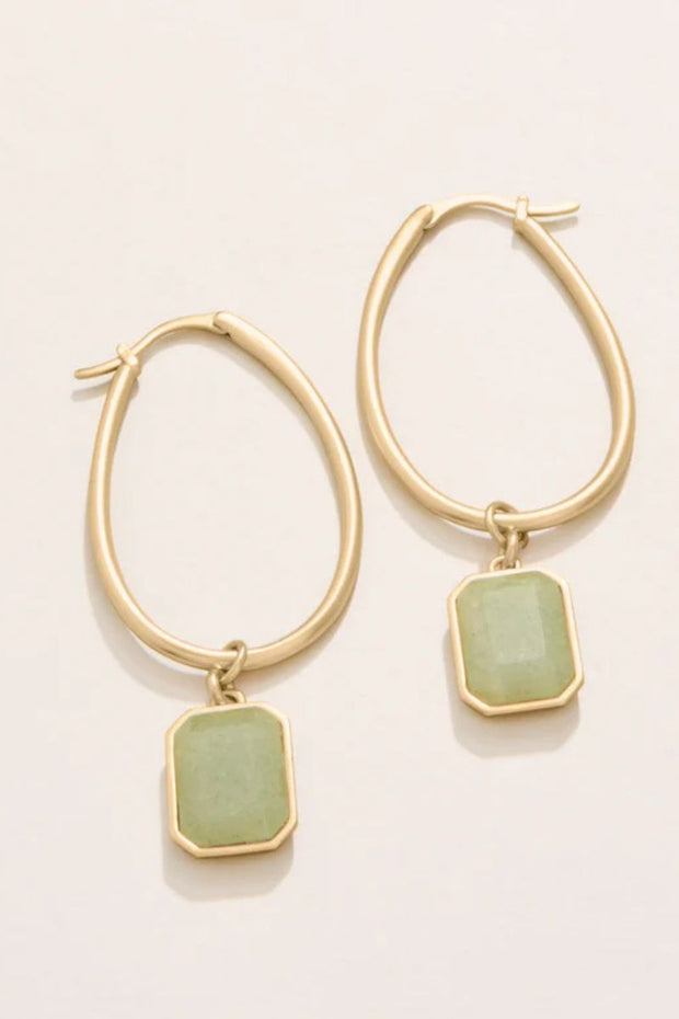 Spartina Chateau Hoop Earrings Frosty Green