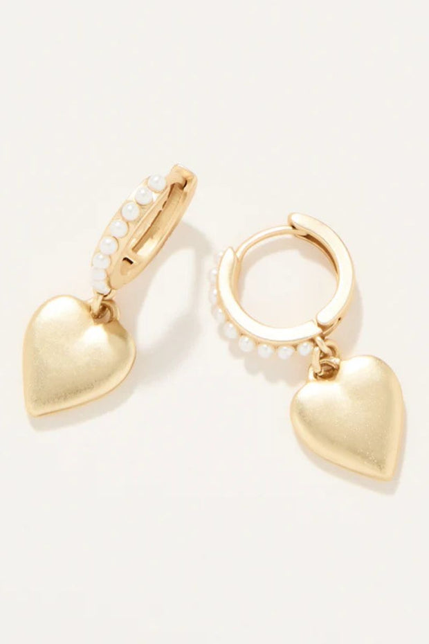 Spartina Earrings Drop Hoop Pearl