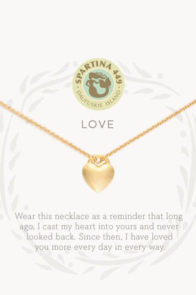 Spartina Sea La Vie Necklace Love Heart 18" Gold