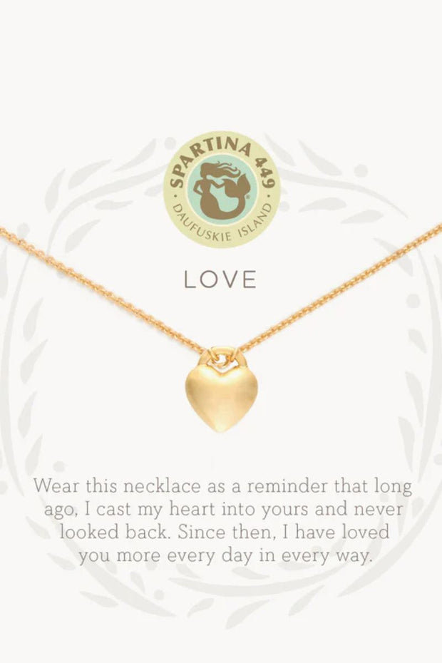 Spartina Sea La Vie Necklace Love Heart 18" Gold