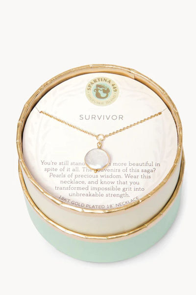 Spartina Sea La Vie Necklace 18" Survivor/Coin Pearl