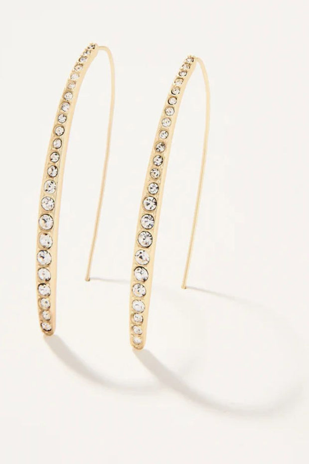 Spartina Sparkle Arc Hoop Earrings Large Crystal