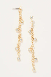 EARRINGS, SWING CHAIN CRYSTAL