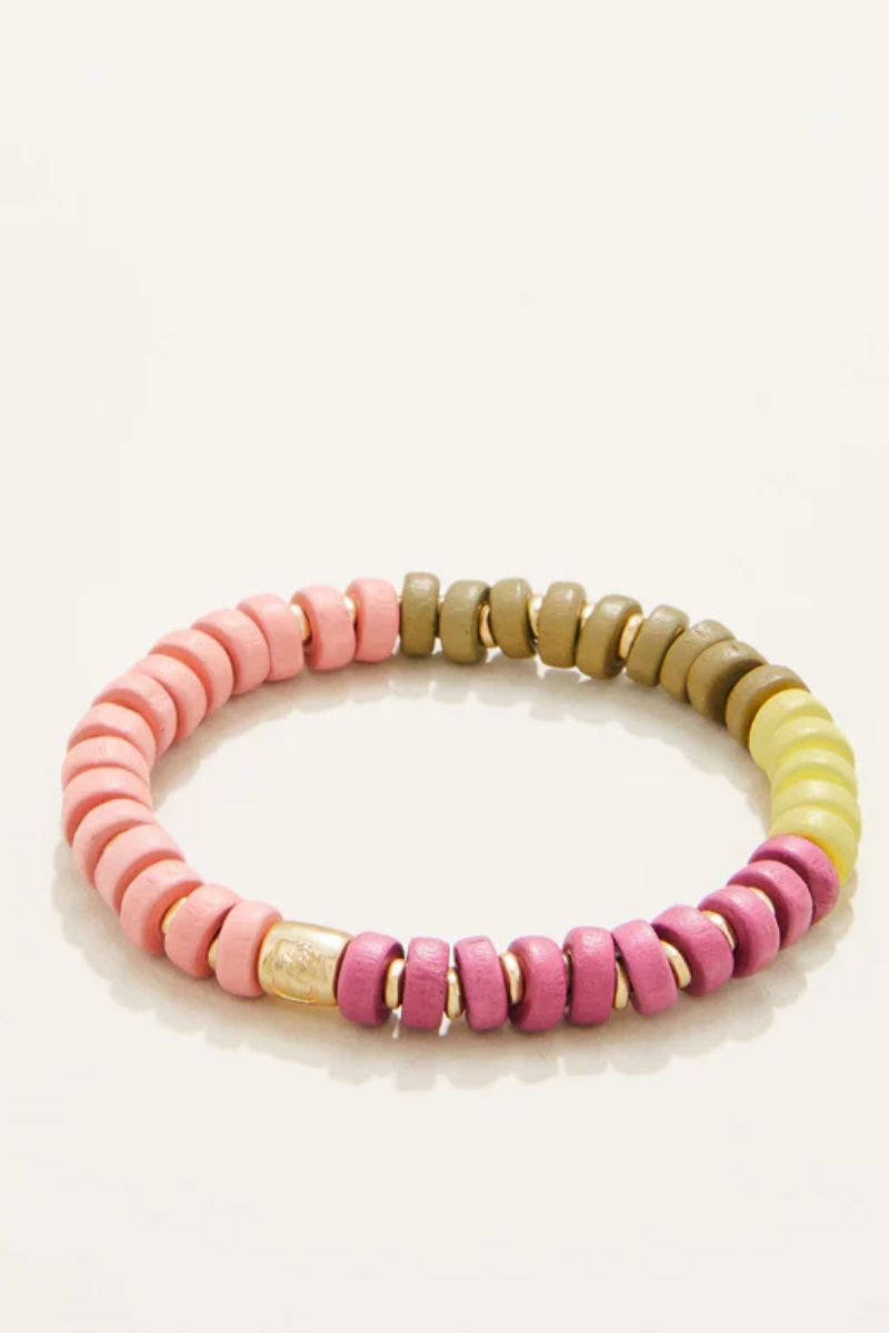 Spartina Wood Stretch Bracelet 8mm Multi