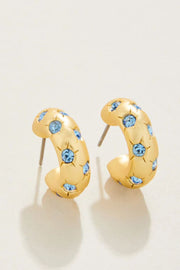 Spartina Chubby Hoop Earrings Blue