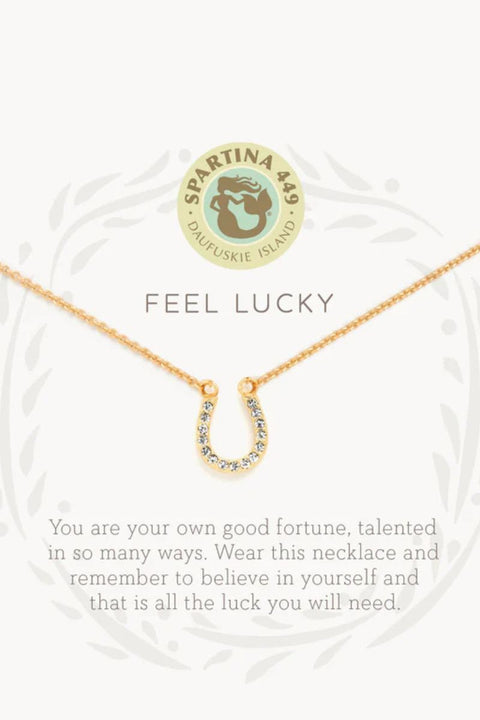 Spartina Sea La Vie Feel Lucky Necklace Crystal & Gold