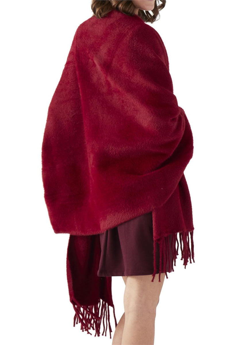 Plush Cape with Sleeves Red