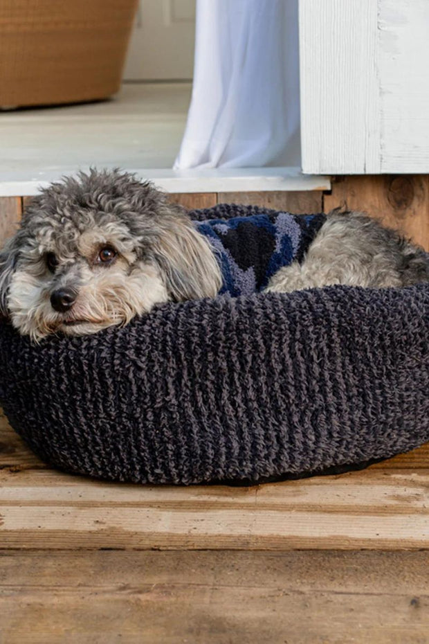 Barefoot Dreams Round Pet Bed Small Carbon/Black