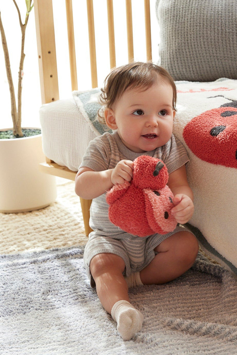 Barefoot Dreams Cozy Chic Love Bug Buddie Toy Vermillion Coral