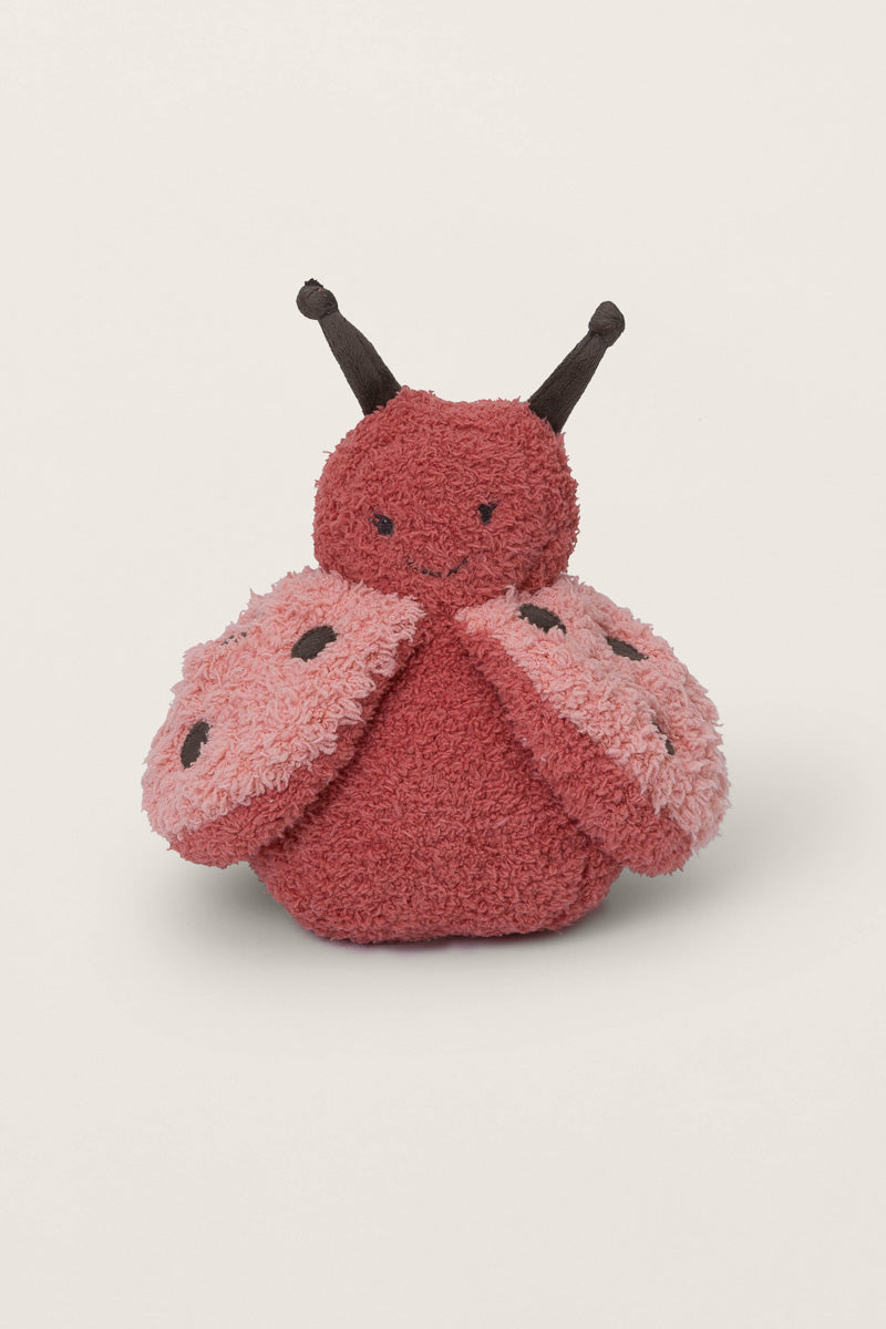 Barefoot Dreams Cozy Chic Love Bug Buddie Toy Vermillion Coral