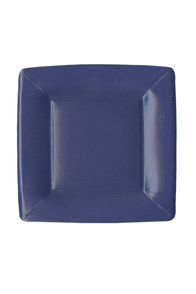 Caspari Grosgrain Navy Border Paper Salad Plates
