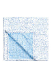 Caspari | Blue Block Print Leaves | Reversible Kantha Table Cover