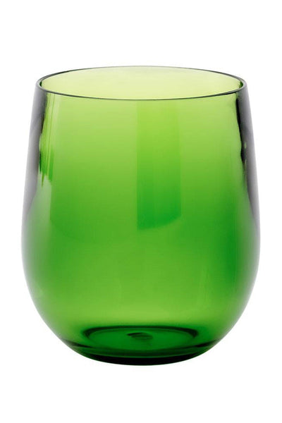 Caspari Acrylic Tumbler Glass 12 oz Emerald