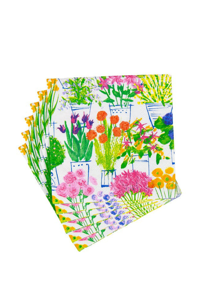 Caspari Flower Market Cocktail Napkins