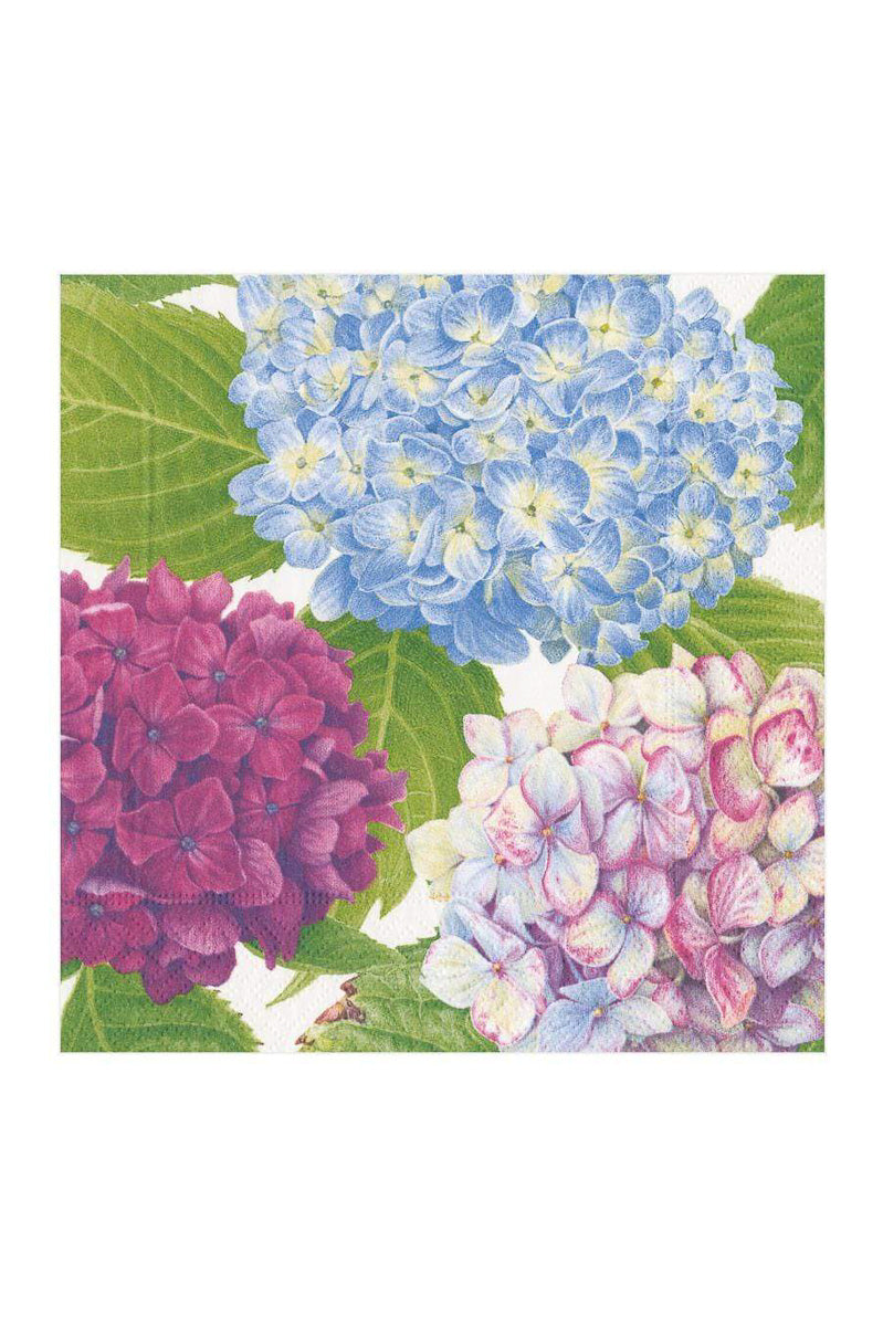 Caspari Hydrangea Garden Blue Luncheon Napkins