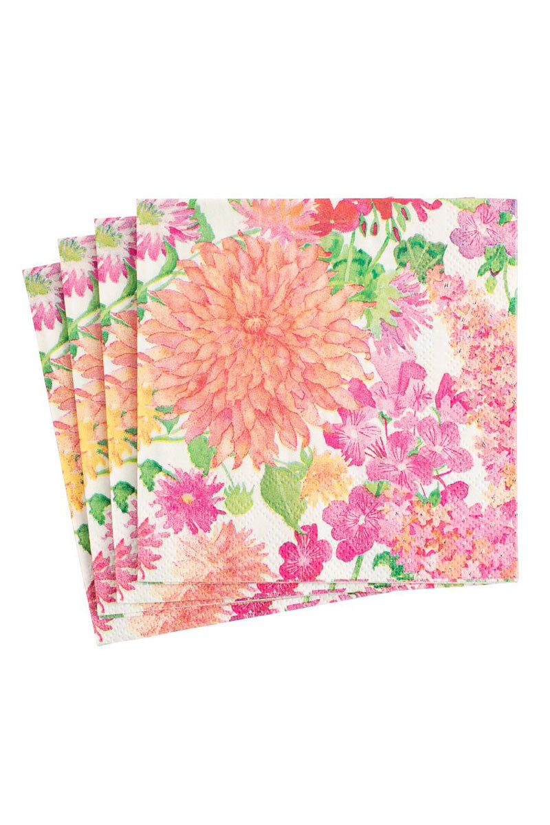 Caspari Summer Blooms Cocktail Napkins - 20 Per Package