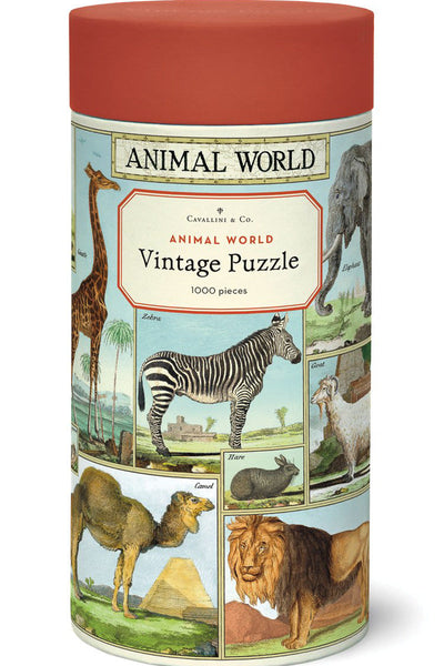 Cavallini & Co. Animal World Vintage Puzzle 1000 Pieces