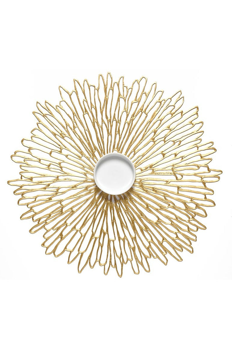 Chilewich Bloom Placemat Round 15" Gilded