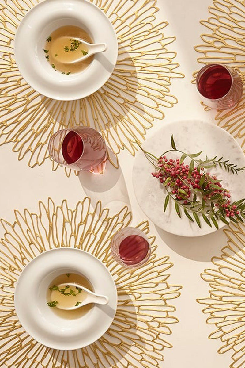 Chilewich Bloom Placemat Round 15" Gilded