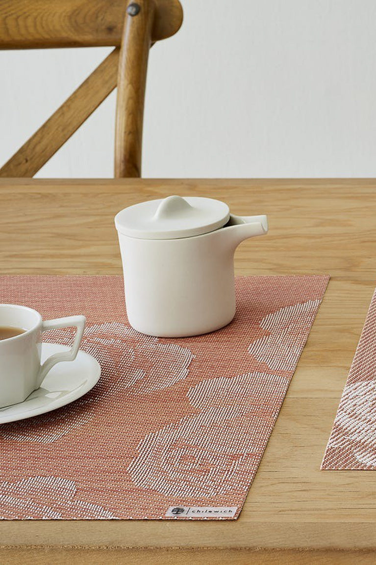 Chilewich Rosette Placemat Rectangle 14"x19" Burnt Coral